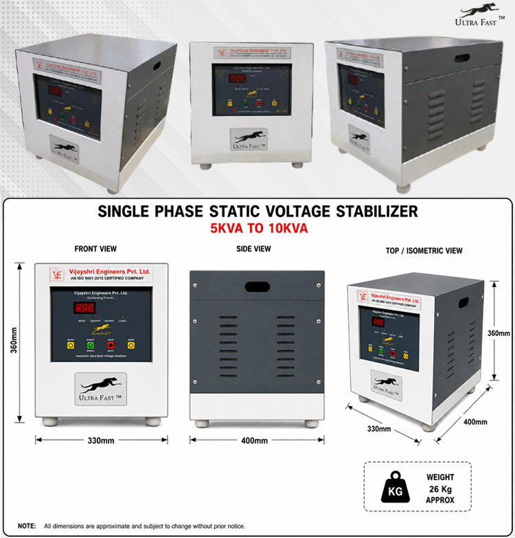5KVA TO 1OKVA Single Phase Static Stabilizers 